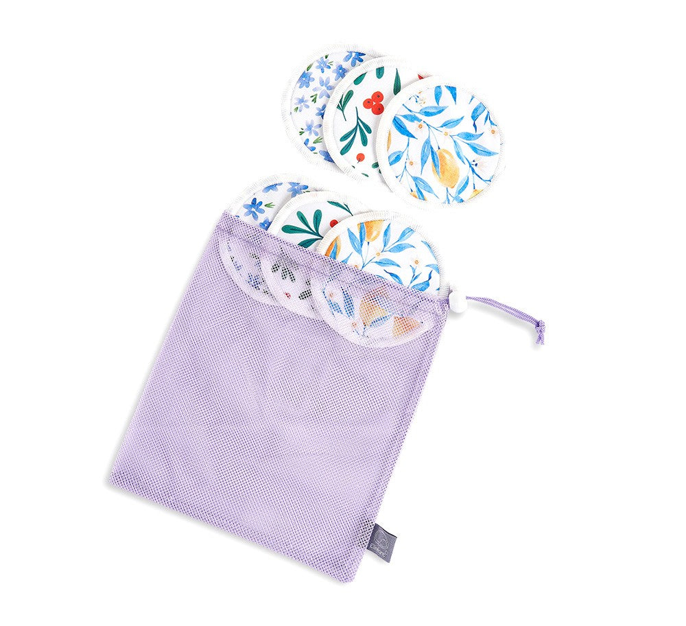 6 coussinet allaitement avec sac de lavage fleur