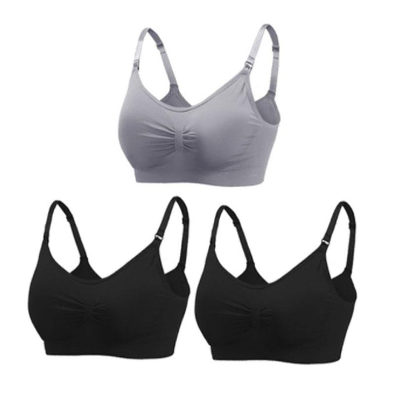 Brassières allaitement trio Basic gris noir noir