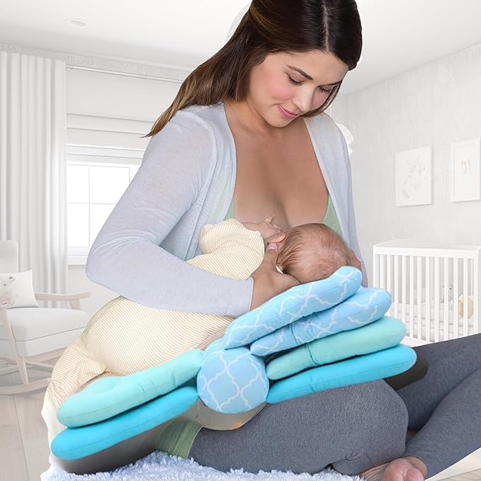 Coussin d'Allaitement - SnuggleFeed™ - Bleu - Le Nid de Maman