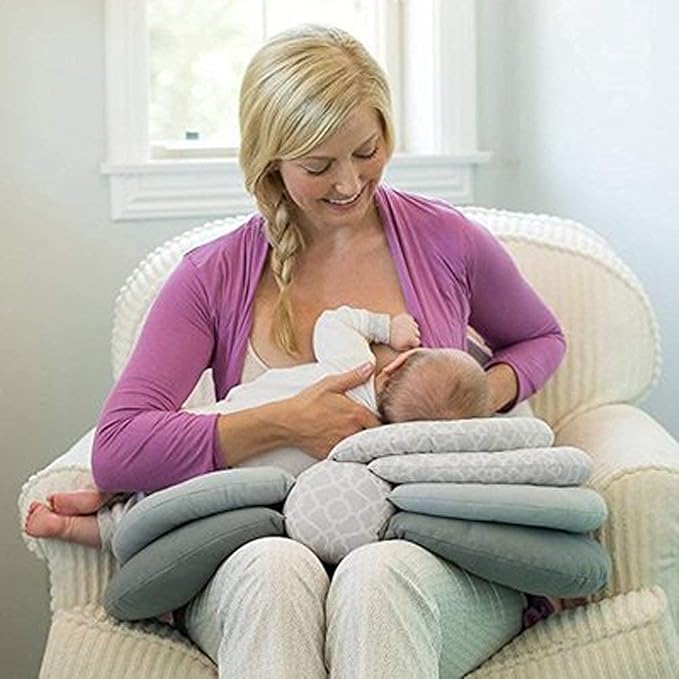 Coussin d'Allaitement - SnuggleFeed™ - Gris - Le Nid de Maman