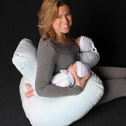 Coussin d'Allaitement - TwinCuddle™ - Bleu Ciel - Le Nid de Maman