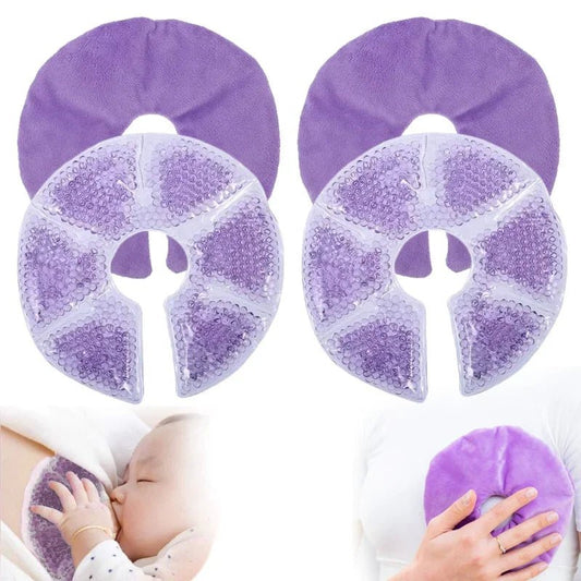 femme allaitant utilise coussinet dallaitement gel therapie mauve