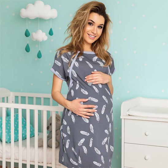 femme enceinte porte Chemise de nuit allaitement debout