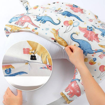 housse amovible fermeture eclair sur coussin allaitement multifonction dinosaures