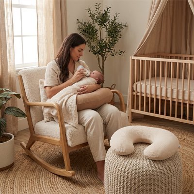 Housse coussin allaitement Coton lavable dans chambre bébé