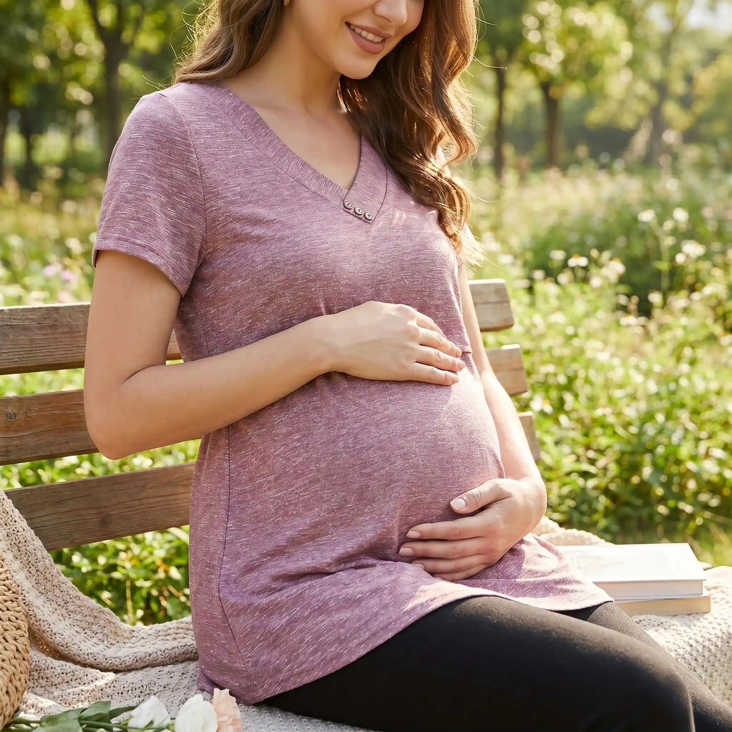 t shirt allaitement | Col en v - Le Nid de Maman