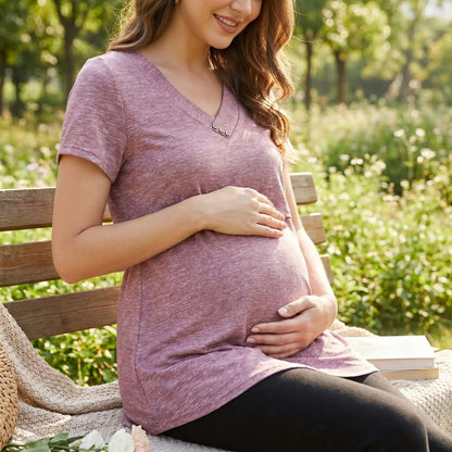 t shirt allaitement | Col en v - Le Nid de Maman