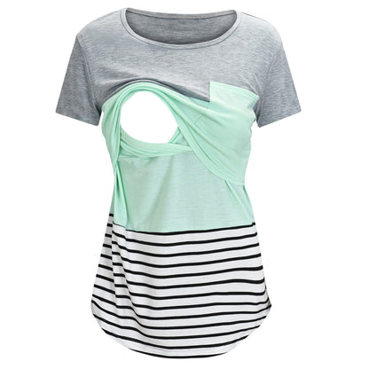 t shirt d'allaitement | Rayé - Le Nid de Maman
