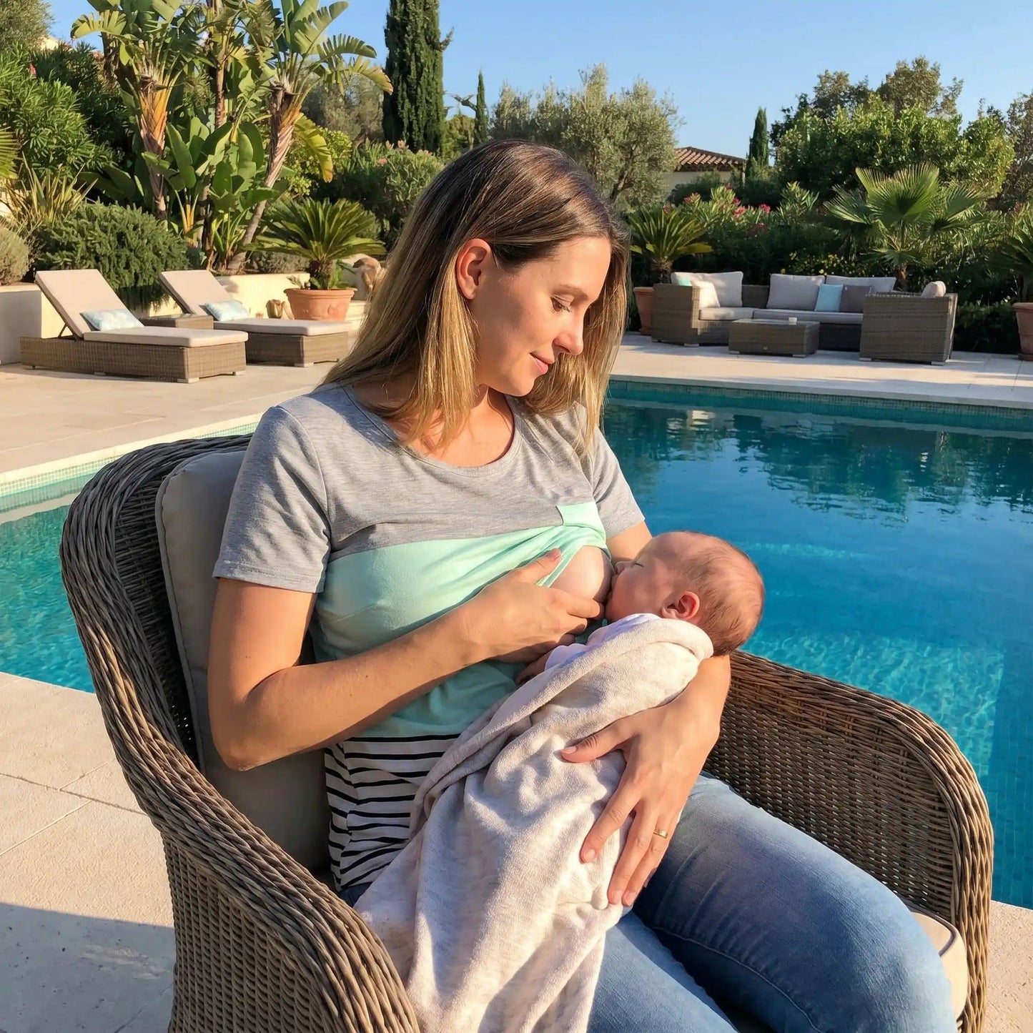 t shirt d'allaitement | Rayé - Le Nid de Maman